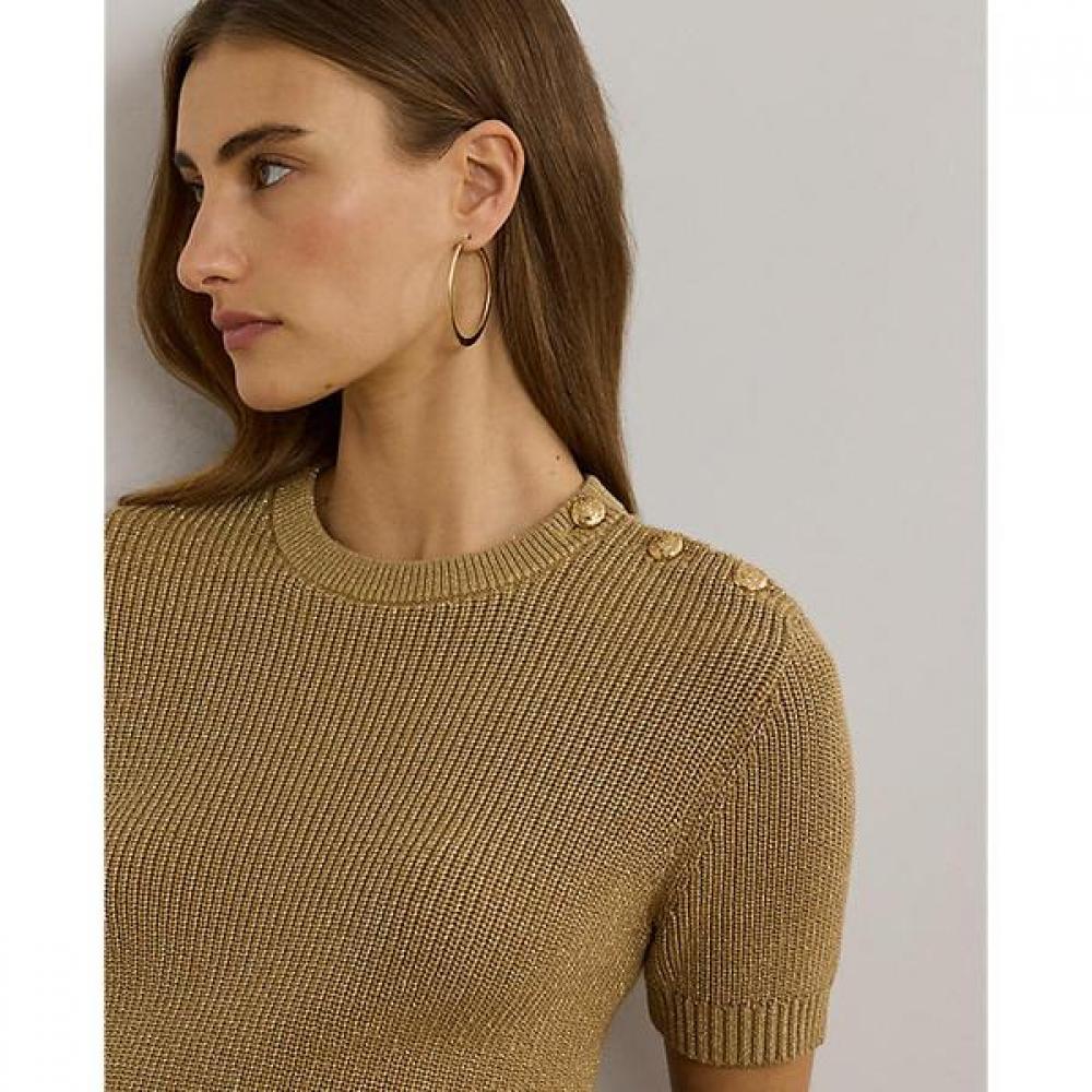 Lauren Ralph Lauren Metalický žebrovaný svetr s krátkým rukávem Wmlrswesn820138710
