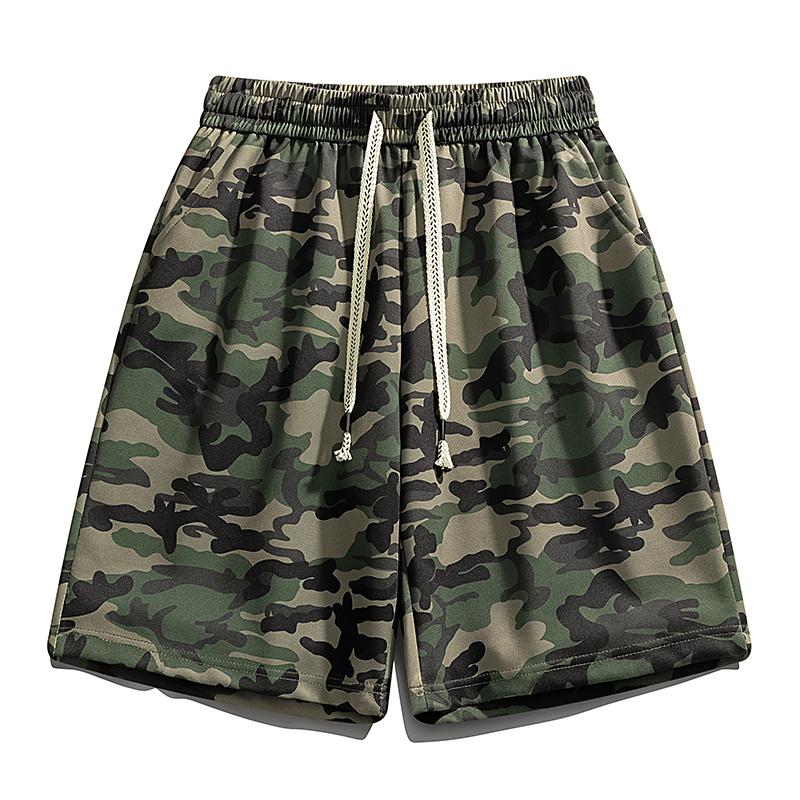Men s Shorts Camouflage Five-quarter Pants Casual Sports Shorts Camouflage Shorts 2XL зелёный