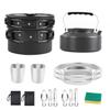 Oem Outdoor Camping Set Pot Plus Teapot Stainless Steel Cup Plate Meal Bag Set Portable Cookware