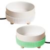 Heated Cat Bowl Rechargeable Pet Water Heating Bowl Noiseless Ceramic Water Bowl Cat Water Fountain Animal Drinking Dispenser