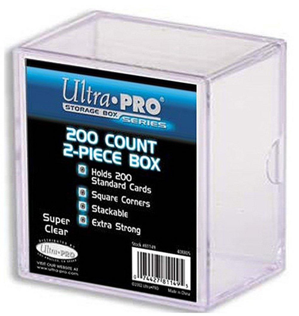 

Clear card storage box for 200 Ultra Pro cards 2-piece