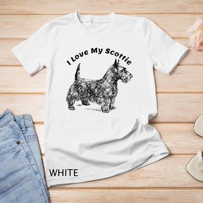 I Love My Scottie Dog Scottish Terrier Graphic Unisex T-Shirt Mens Womens Tees Top