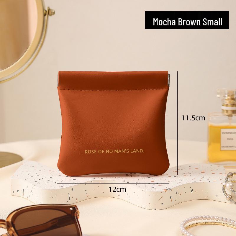 Portable Mini PU Makeup Bag with Automatic Closure for AirPods, Lipstick, and Miscellaneous Items
