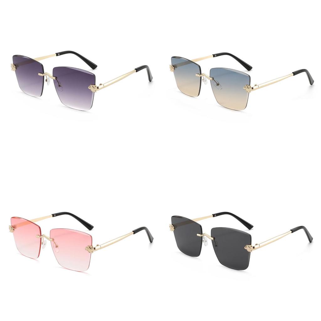 Unisex Square Frameless Sunglasses With Uv400 Protection For Outdoor Activities And Fashion Wear