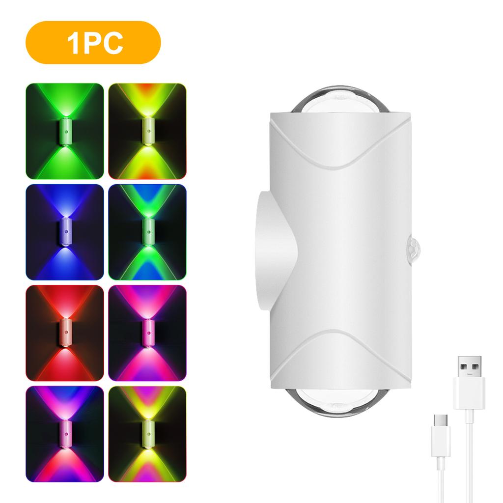 LED Motion Sensor Night Light Sunset Lamp Dual Head Design 1500mAh Rechargeable Wireless Magnetic Wall Lamp for Bedroom