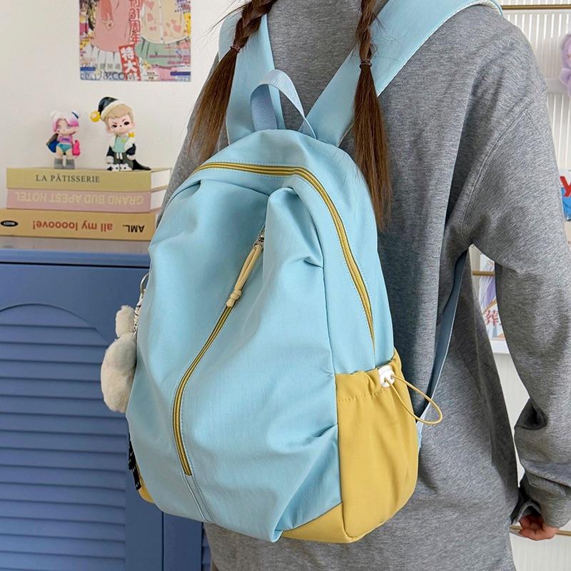 Schoolbag, Large-capacity Backpack, Pleated Large Backpack, Simple Double Shoulder Bag, Unisex, Water-repellent Casual Commuter Travel Backpack