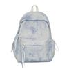 Schoolbag Korean Tie-dye Schoolbag Versatile Large-capacity Backpack Niche Portable High School Student Computer Bag Simple Bag Female