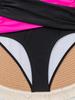2025 Color Block Crossover Gathered One-Piece Swimsuit for Women