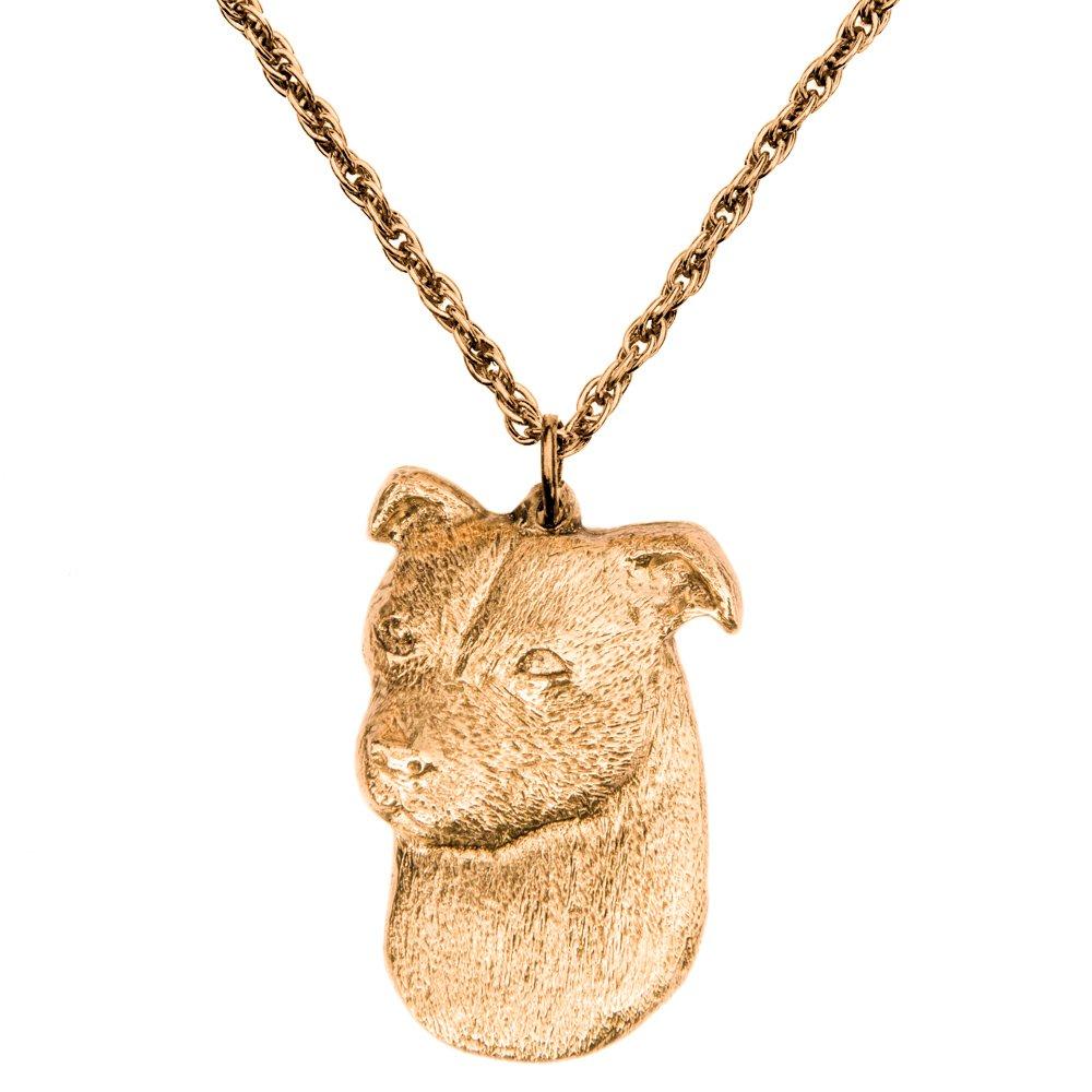 Staffordshire Bull Terrier (Head) - Made in England - Art Dog Pendant Necklace Collection