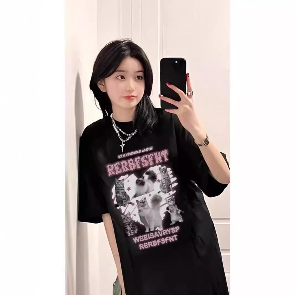 Pure cotton trendy brand high-end short-sleeved T-shirt women's summer new loose Korean version oversize couple