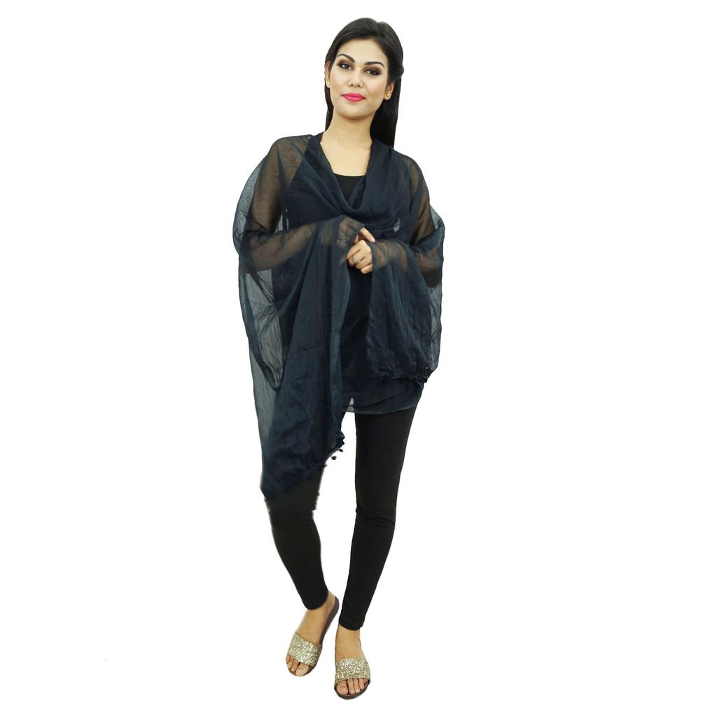 Chiffon-Mischung Dupatta Frauen Indian Orange Chunni Long Stola Schals