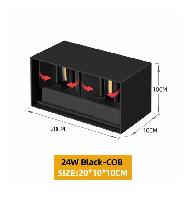 LED Wall Lamp for Indoor and Outdoor, Aluminum Wall Light, Surface Mounted Cube, Garden Porch Wall Sconce, IP65 Waterproof