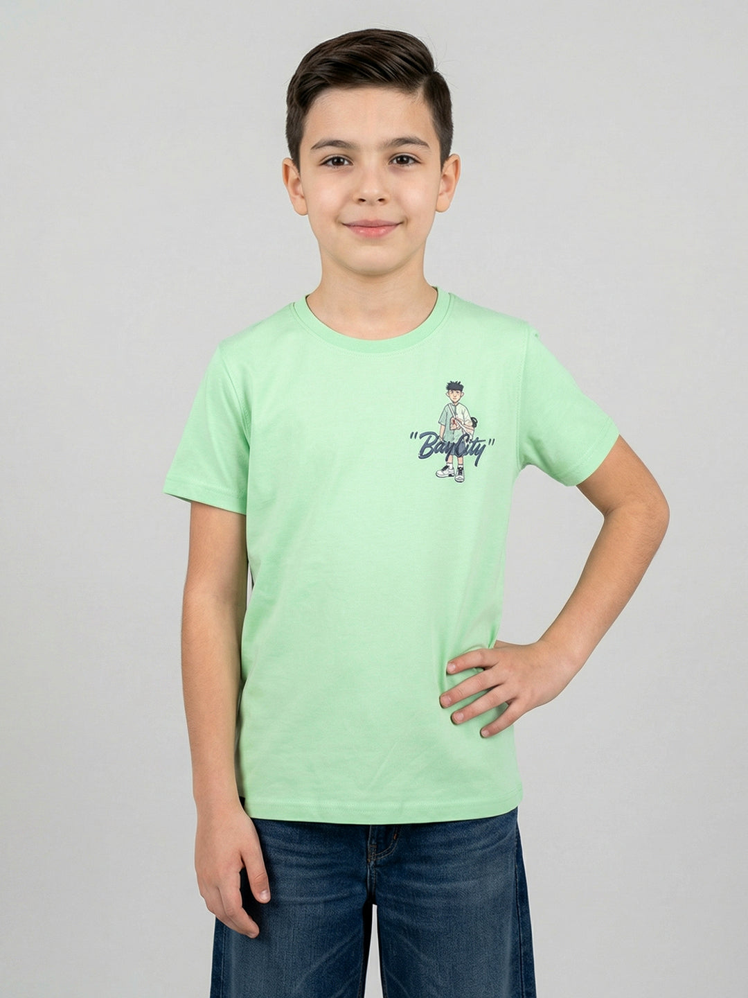 Monte Carlo Boy Regular Fit Green Tshirt 4-5 Years