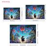 2D Magical Graduation Backdrop 2D Graduate Girl with Staff and Colorful Balloons Photo Background for Photography Decor