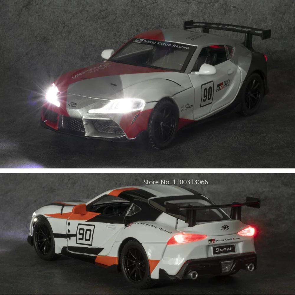 1/32 Toyota Supra GT4 Concept Alloy Sports Car Model Diecast Metal Toy Vehicles Model Simulation Sound and Light Kids Toy Gift