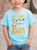 Who Loves Planets Kids Tee System Space Text Print Boys Girls Family Matching Cotton Summer Short Sleeve Basic Children Tshirt
