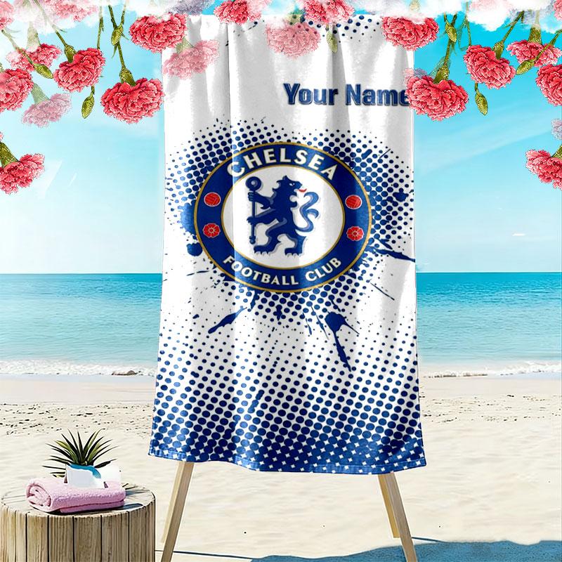 Chelsea F Custom Name Print Beach Towel, Large Soft Quick Dry Towel for Beach Camping Swimming