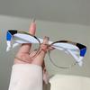 Europe and America Cat Eye Frame Anti-Blue Light Glasses Men Women Fashion Piece Together Color High Definition Eyeglasses
