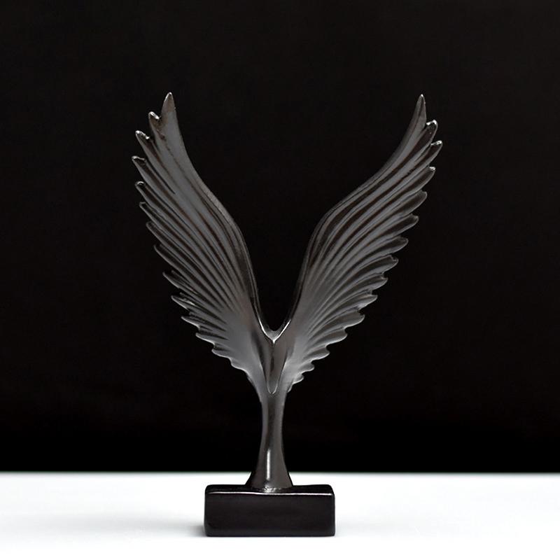 European Eagle/Angel Wing Statue Sculpture Figurine Resin Dapeng Spreading Collection Miniature for TV Cabinet Home Decoration