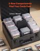 Graded Card Case 3 Row 180 PSA Slab Storage Box with Mechanical Lock, Baseball Sports Trading Cards Holder Collector with 12 Dividers, Holds 120 SGC