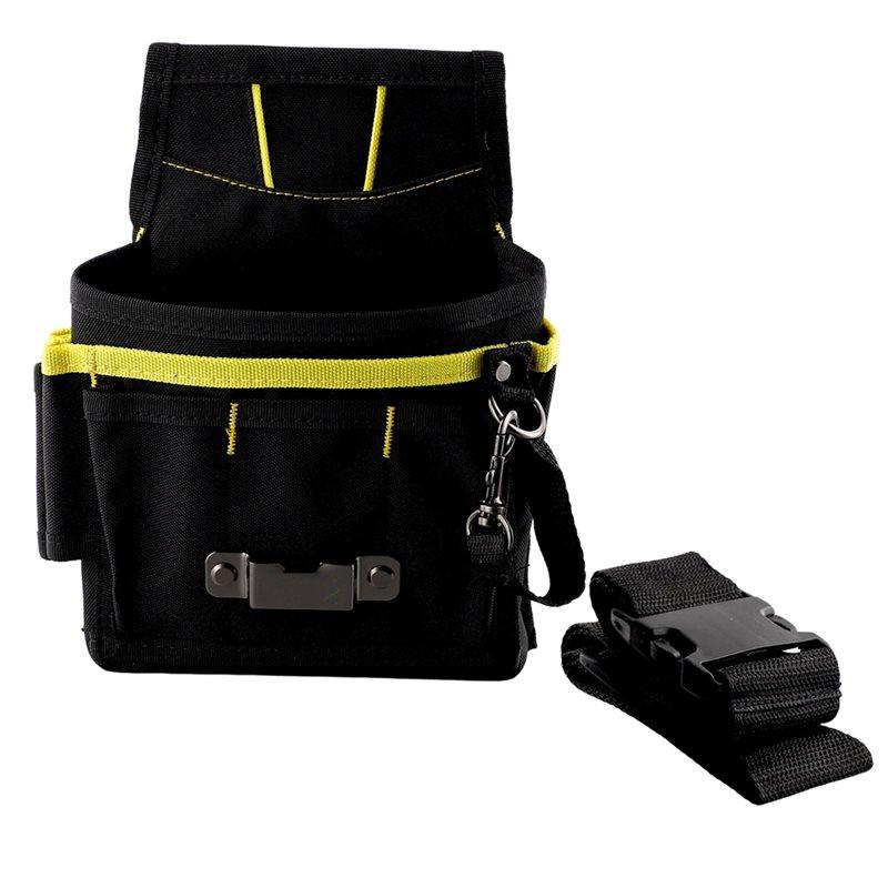 A25F-Electrician Belt Storage Pouch With Multiple Pockets Oxford Cloth Tool Bag Waist Design
