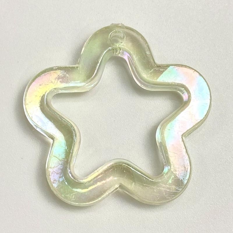 5Pieces 31mm Small Star Shape Pendant with Hole Crystal Star Loose Beads for Jewelry Making DIY Crfat Muitcolor Beads