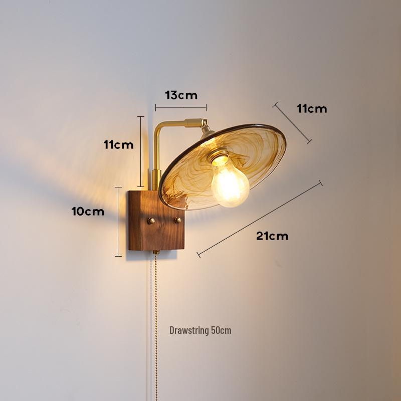 Nordic Minimalist Copper Rotatable Wall Lamp for Bedroom and Living Room