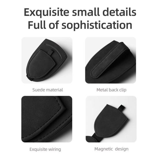 Car Visor Sunglasses Clip Strong Magnetic Eyeglass Holder for Vehicle Scratch-Free Storage for Sun Glasses Car Interior Accessory