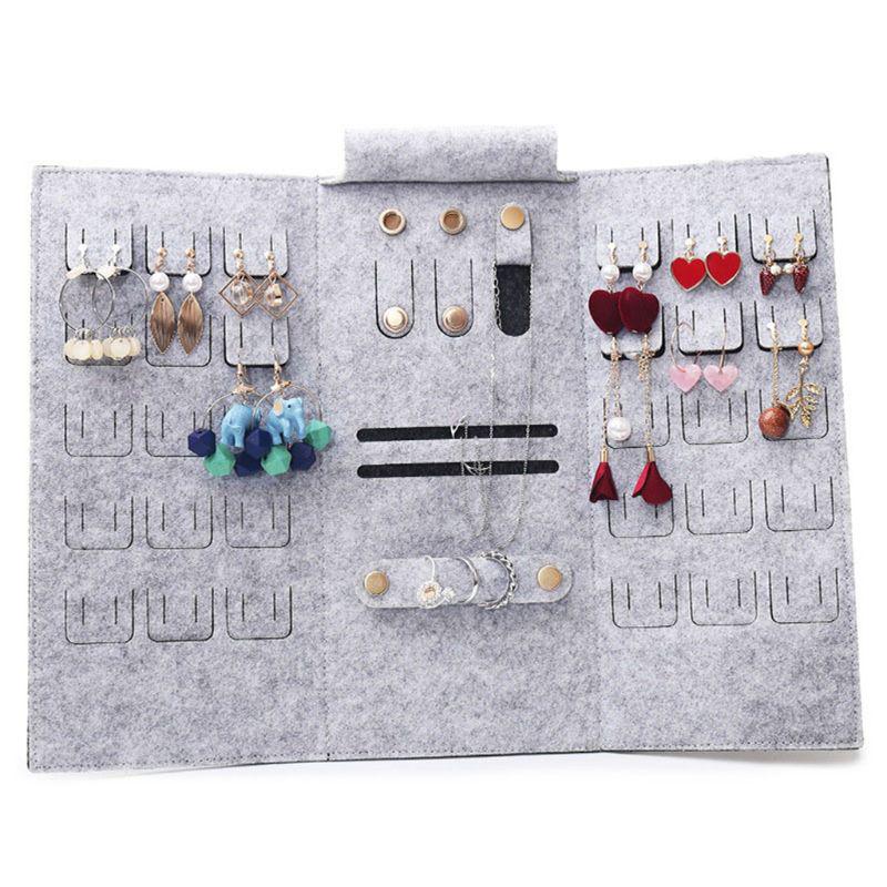 Travel Jewelry Organizer for Case Foldable Jewelry Roll Storage Bag for Necklace Earrings Rings Bracelet Storage Gifts