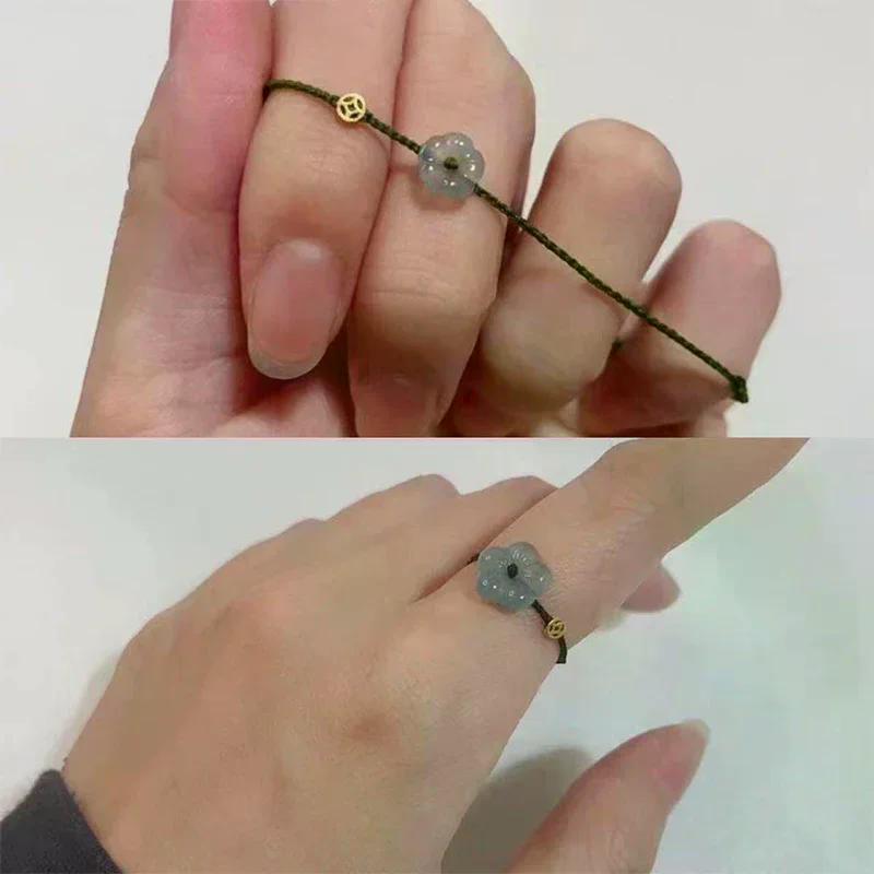 Fashion Creative Lucky Rich Flower Hand Rope Ring For Women Men Adjustable Handmade Braid Bracelets Jewelry Couple Gifts