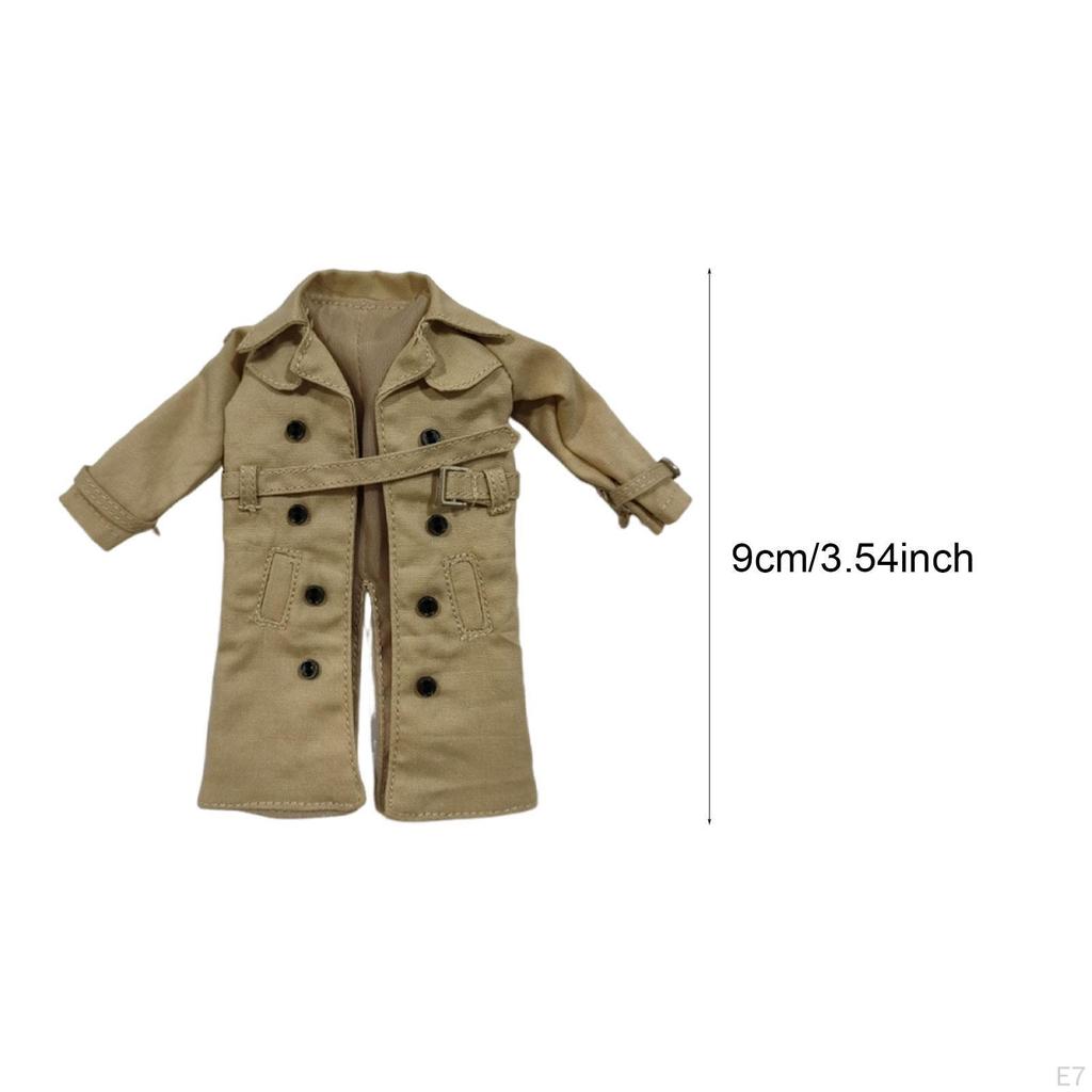 1/ Figure Cappotto da Trincea 6 pollici Abbigliamento Maschile Femminile Abbigliamento in Miniatura Vestire Bambola Mobile