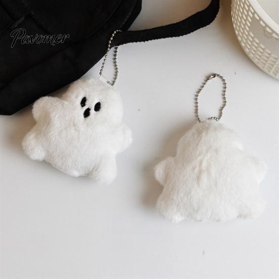 Sacs à dos Accessoire Fantôme 1/2/3 Pièces Halloween Porte-clés Peluche Pendentif, Ornement Blanc Peluche avec Chaîne de Perles, et Sacs à Main Accessoires Décoratifs Charme