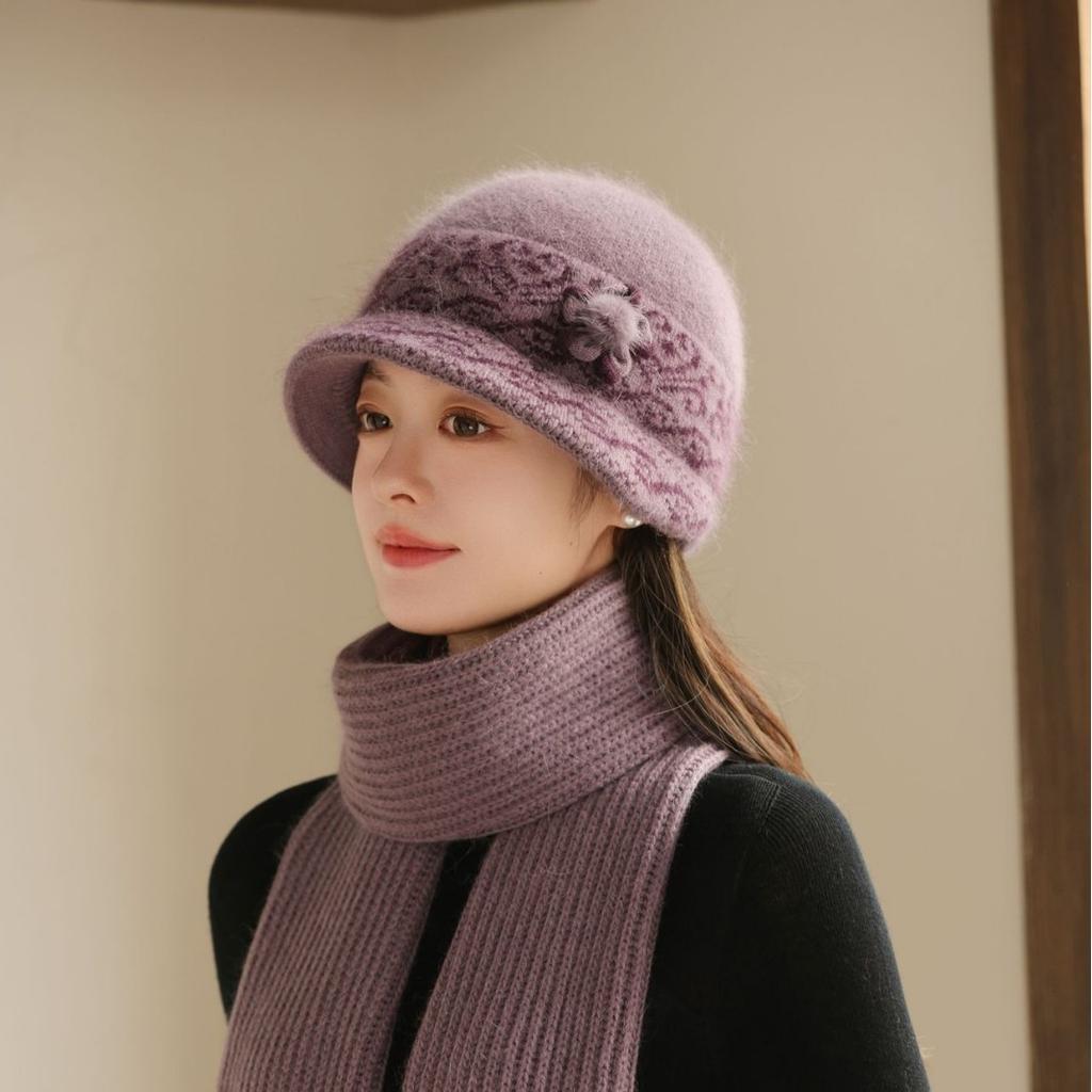 In The Elderly Hat Women'S Winter Velvet Warm Wool Hat Cold Ear Protection Old Lady Foreign Style Mother Hat