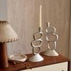 Resin Candlestick Geometric Hollowed Candle Holder Elliptical Circle Candle Stick Holder Wedding Centerpieces Home Decoration