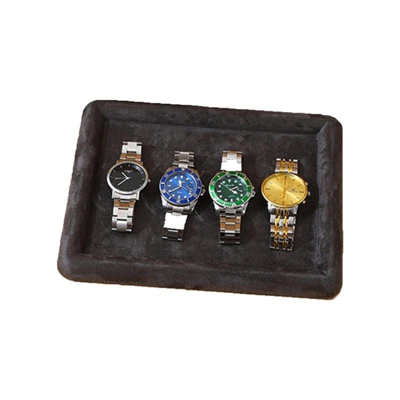 Velvety Jewelry Display Tray Exquisite Jewellery Holder Portable Rings Earrings Necklace Organizer Tray Storage Holder