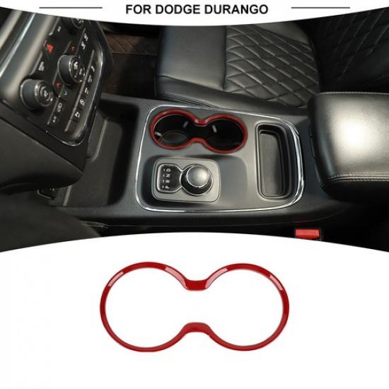 

For Dodge Durango 2011+ Red Center Gear Shift Water Cup Holder Bezel Cover Trim