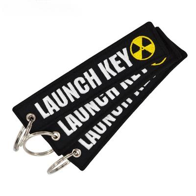 Portachiavi Ricamato con Testo Etichette CHIAVE LANCIO Portachiavi Rettangolare Portachiavi Personalizzato Accessori Souvenir