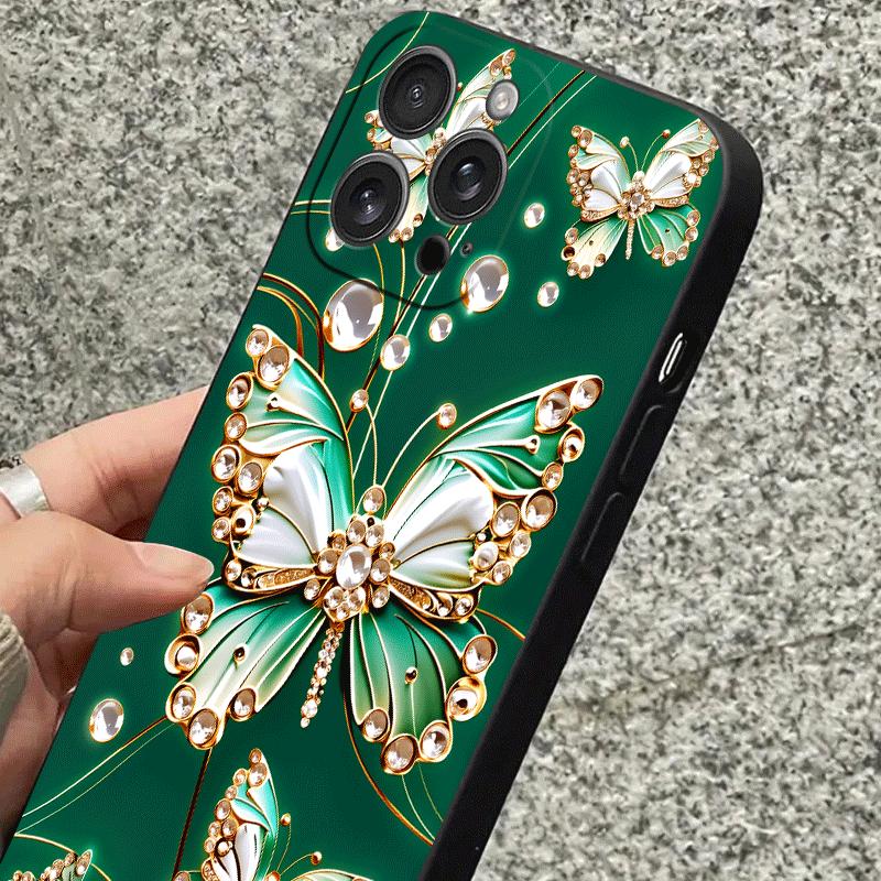 Butterfly pattern phone case suitable for iPhone 17 16 15 14 13 12 11 Pro/Max/Plus anti drop and shockproof back cover