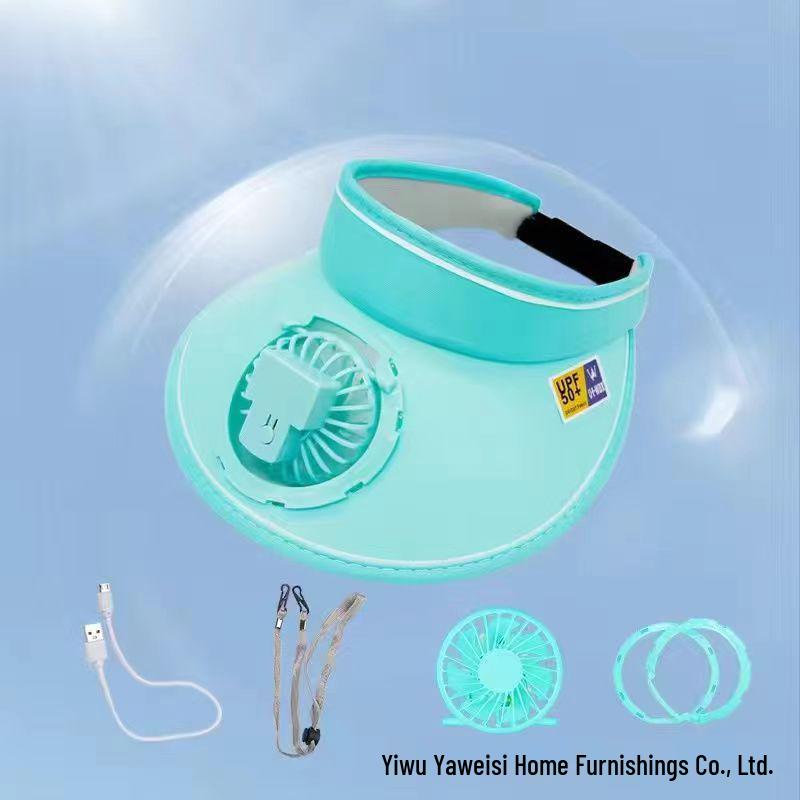 Wiederaufladbare Sommer-Sonnenvisier-Mütze für Damen mit Ventilator