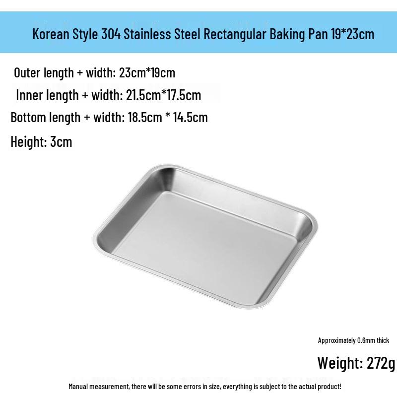 304 Stainless Steel Rectangular Grill and Baking Pan Set with Oil Draining Rack