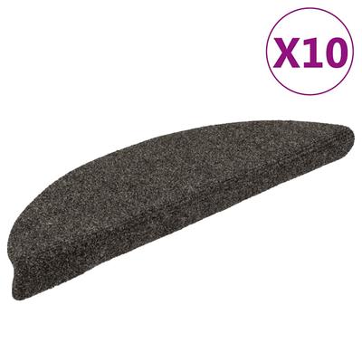 Vidaxl Self-Adhesive Stair Mats 10 Pcs. 56X17X3 Cm Anthracite Semi-circular