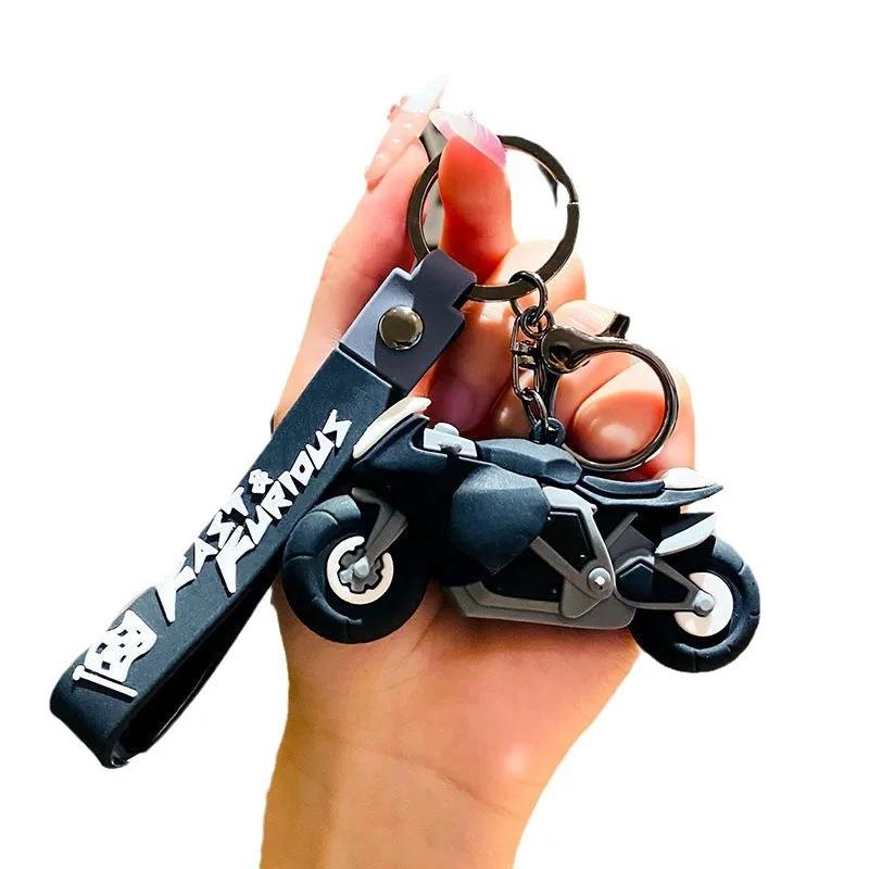 Car Keychain Motorcycle Style Keyring Bag Backpack Charm Car Hanging Pendant Motor Racing Boys Girls Gift Keychain Accessories