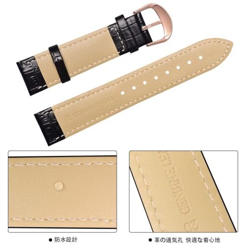 FAUKOBO Watch Band Strap, 18mm, 20mm, 22mm, Calf Leather, Men's and Women's, 3 Colors, Replacement Strap, Adjustment Tool and Spring Bars Included (20