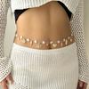 Bohemian Shell Conch Starfish Seahorse Pendant Waist Chain For Women Handmade Imitation Pearl Belly Chain Bikini Body Jewelry