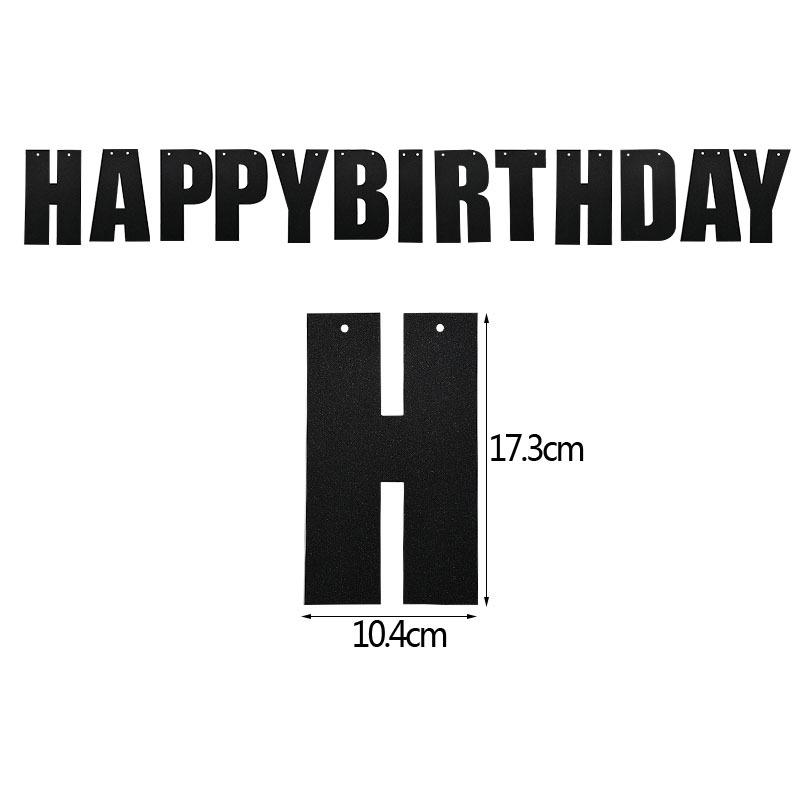 Gold Glitter Happy Birthday Laser Cut Banner with Pearlescent Paper Letters