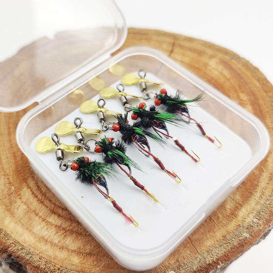 Double Hook Rattlesnake Fly: Colorful Wing Micro Lure for Mosquito, Horsemouth, Striped Fish—Bionic Nanoworm.