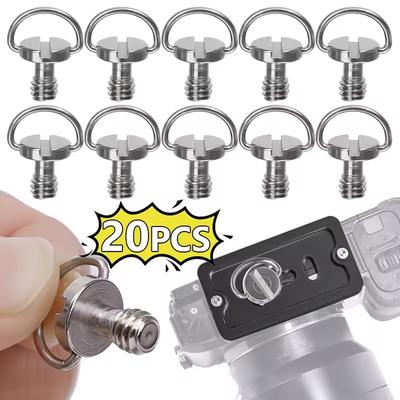 20/10/1PCS Stainless Steel 1/4" Tripod Screw Mounting Screw Adapter Quick Release Camera Screw for Camcorder Tripod Monopod