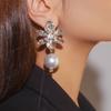 Exaggerated Geometric Imitation Pearl Colored Crystal Earring Earrings Banquet Dresses Versatile Earrings