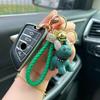 Bulldog Resin Lovely Cartoon Keychain With Shiny Diamonds Perfect For Key Car