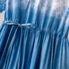 Yunnan Tie-Dye Lace-Up V-Neck Summer Dress for Women